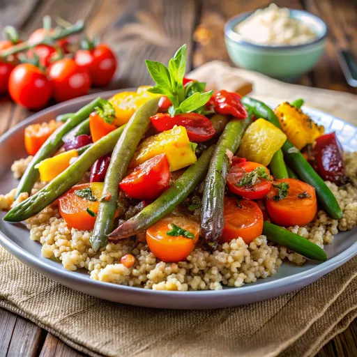 Sałatka Quinoa z Pieczonymi Warzywami i Zieloną Fasolką